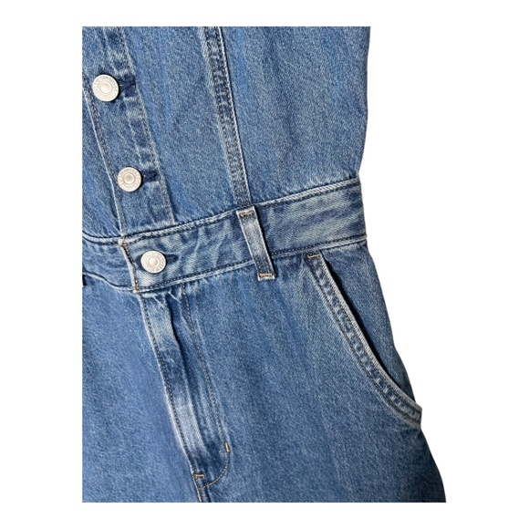 Levi’s Drea Jumpsuit Overalls Button Front Smocked Back XS - Picture 4 of 11